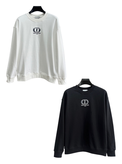 DIOR 2026FW CD EMBROIDERED BOUCLÉ MONOGRAM CREWNECK SWEATSHIRT– 1:1 HIGH END