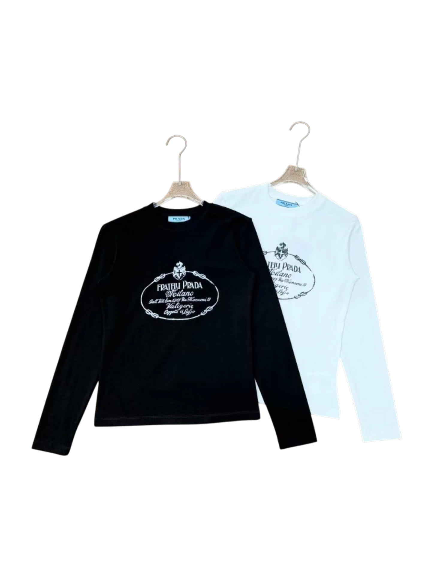 PRADA FRATELLI RETRO MONOGRAM LONG SLEEVE SLIM T-SHIRT – 1:1 HIGH END