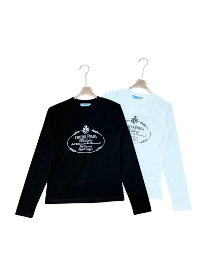 PRADA FRATELLI RETRO MONOGRAM LONG SLEEVE SLIM T-SHIRT – 1:1 HIGH END