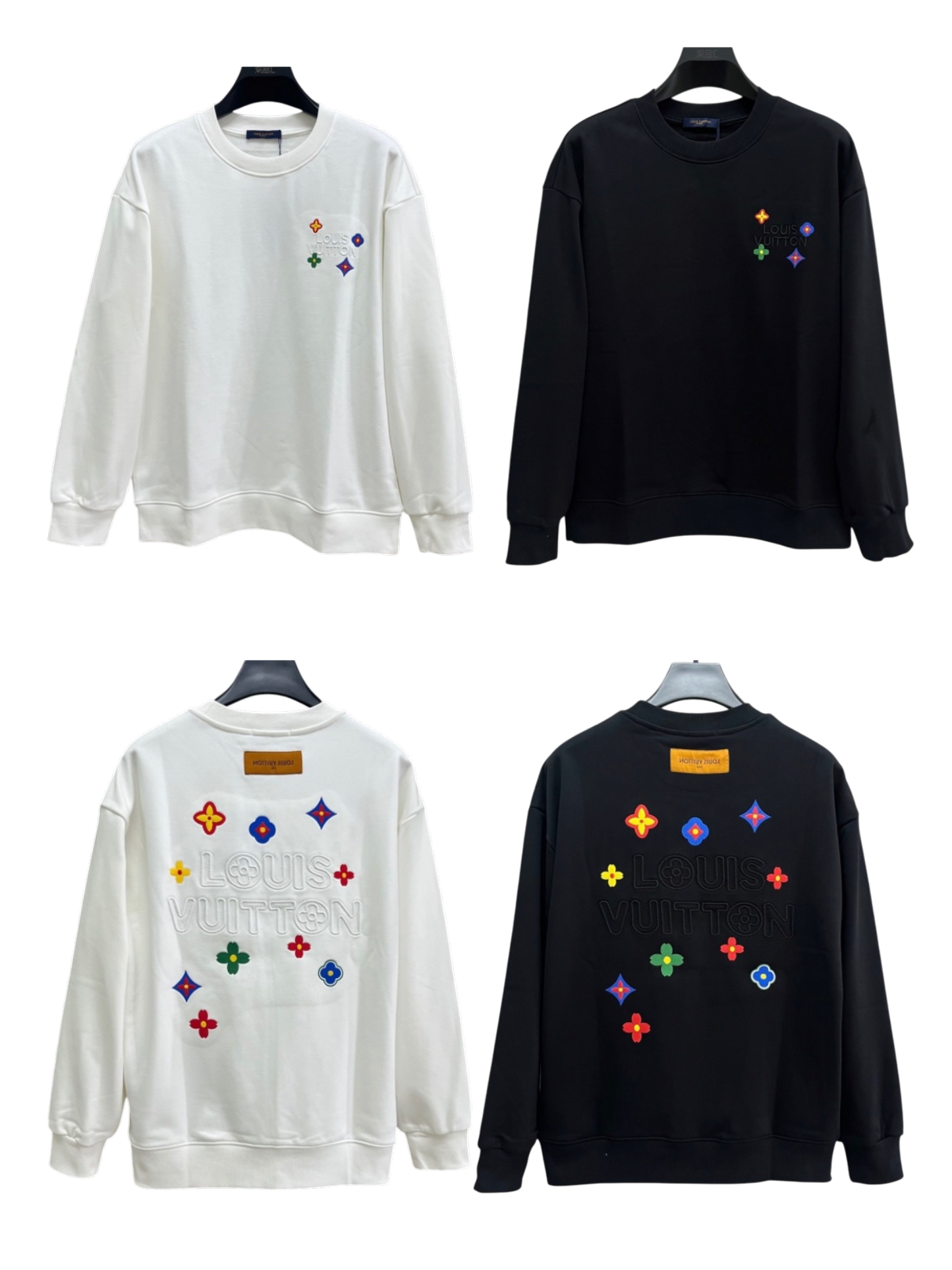 LOUIS VUITTON LV 2026FW MONOGRAM FLOWER MULTI-COLOR EMBROIDERED CREWNECK SWEATSHIRT– 1:1 HIGH END