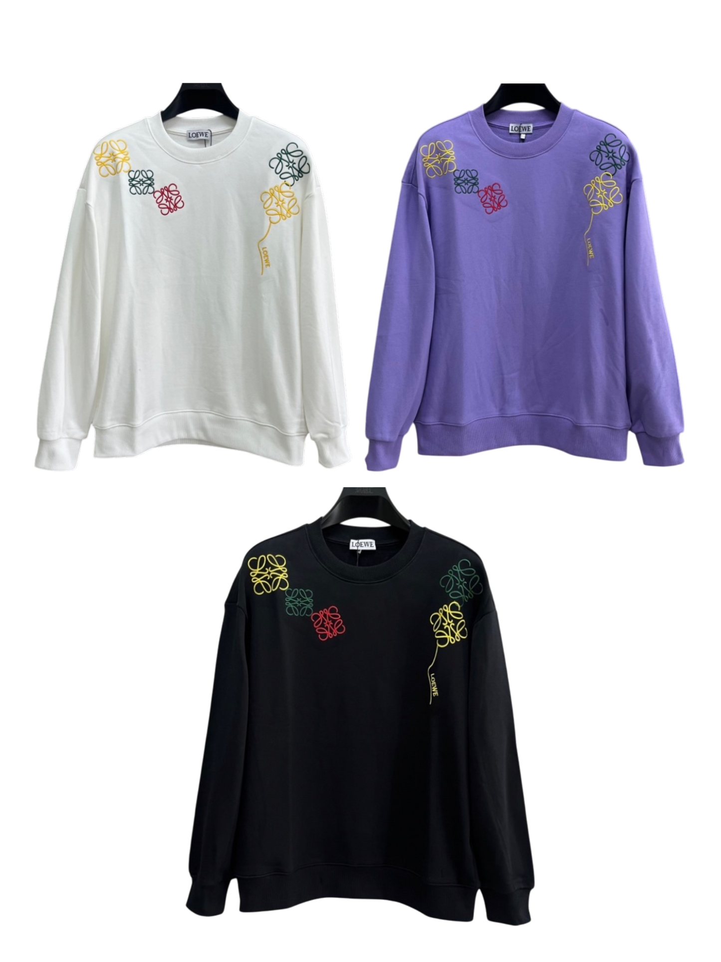 LOEWE 2026FW MULTI-COLOR ANAGRAM MONOGRAM BALLOON CREWNECK SWEATSHIRT– 1:1 HIGH END