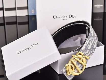 DIOR OBLIQUE DIOR LETTER RETRO BUCKLE BELT – FULL SET – 1:1 HIGH END