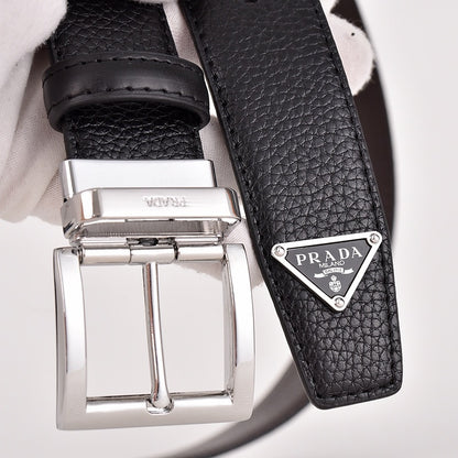 PRADA BUSINESS RETRO PIN BUCKLE LEATHER BELT COLLECTION – FULL SET – 1:1 HIGH END