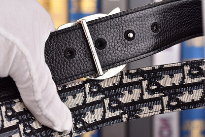 DIOR OBLIQUE DIOR LETTER RETRO BUCKLE BELT – FULL SET – 1:1 HIGH END