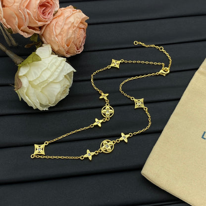 LOUIS VUITTON MONOGRAM CRYSTAL NECKLACE – Full Set - 1:1 HIGH END