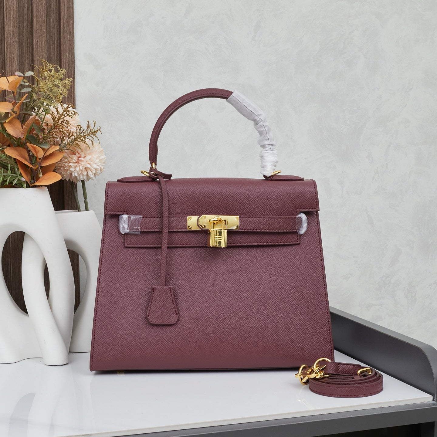 HERMÈS SCHULTERTASCHE KELLY 28CM FEU RETOURNE GOLD - 1:1 HIGH END