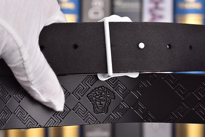 VERSACE MEDUSA AND RETRO EMBOSSED LEATHER BELT COLLECTION – 1:1 HIGH END