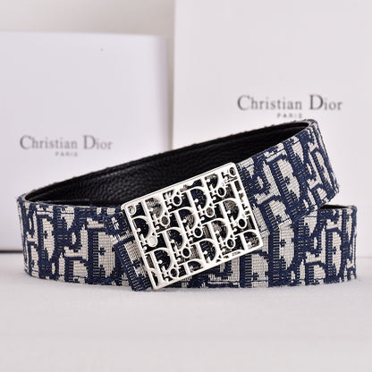 DIOR OBLIQUE CD JACQUARD RETRO BUCKLE BELT-FULL SET – 1:1 HIGH END