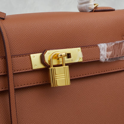 HERMÈS SCHULTERTASCHE KELLY 28CM FEU RETOURNE GOLD - 1:1 HIGH END