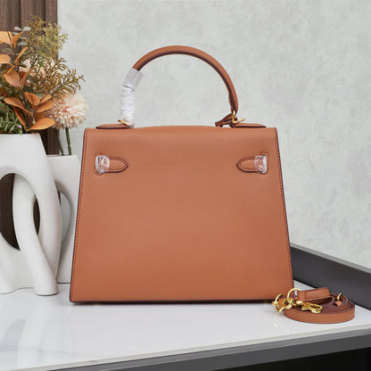 HERMÈS SCHULTERTASCHE KELLY 28CM FEU RETOURNE GOLD - 1:1 HIGH END