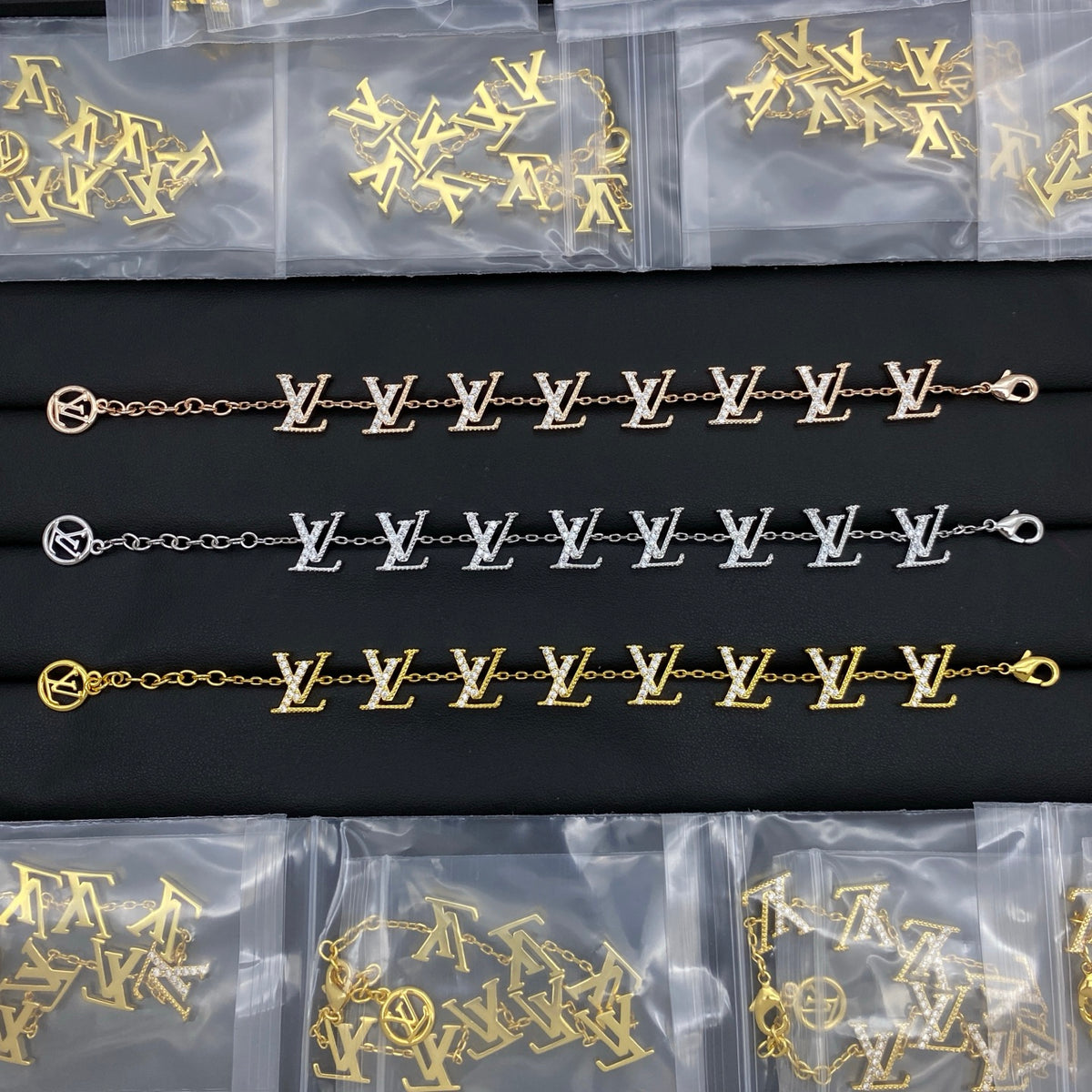 LOUIS VUITTON LV CRYSTAL LOGO BRACELET – Full Set - 1:1 HIGH END