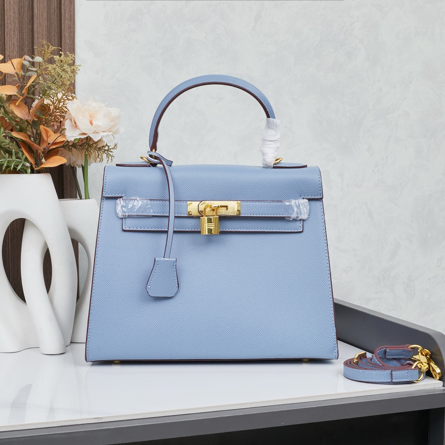 HERMÈS SCHULTERTASCHE KELLY 28CM FEU RETOURNE GOLD - 1:1 HIGH END