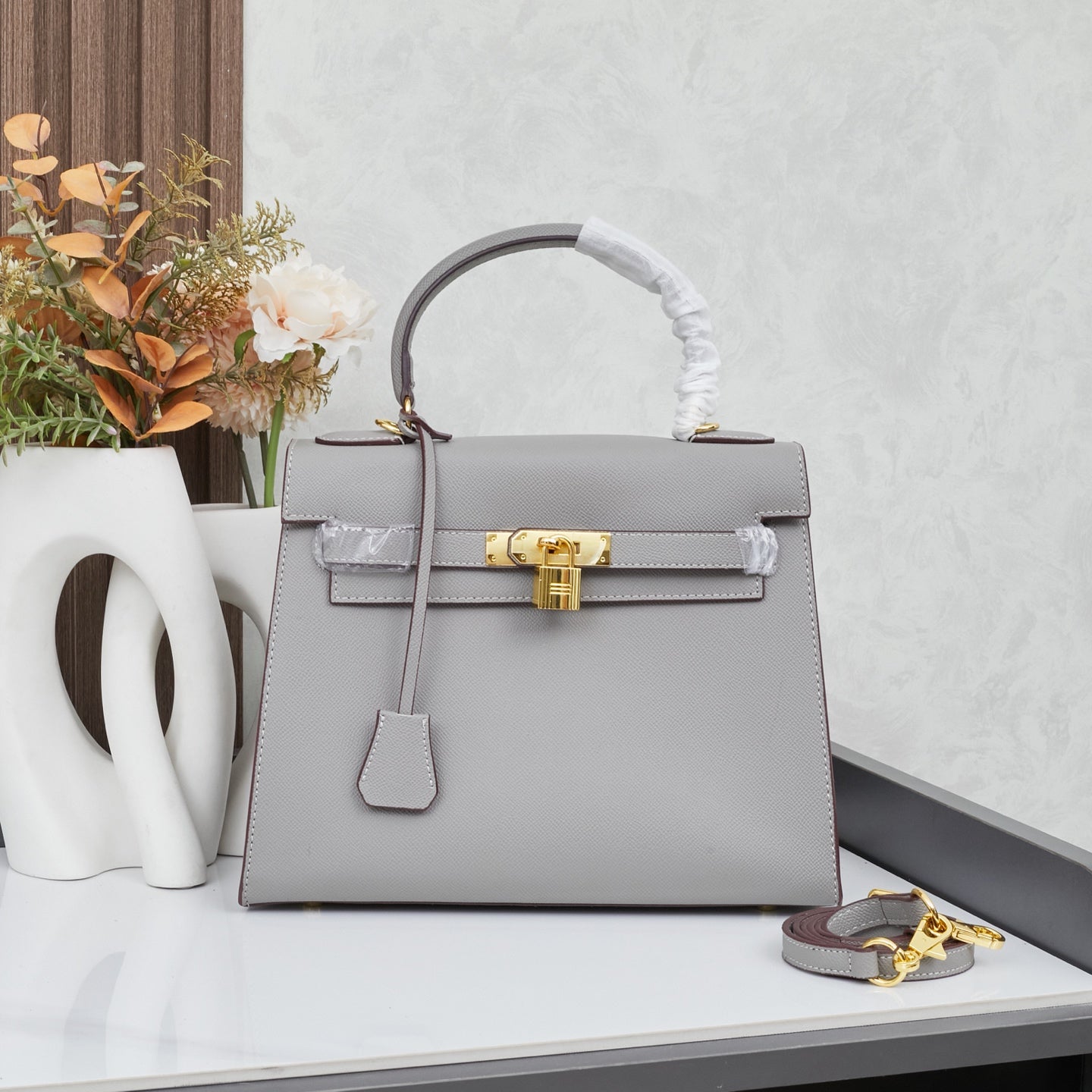 HERMÈS SCHULTERTASCHE KELLY 28CM FEU RETOURNE GOLD - 1:1 HIGH END