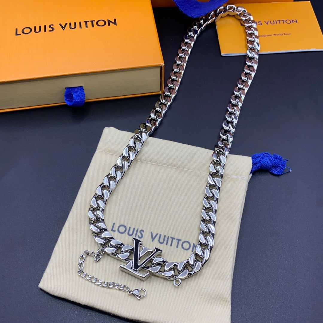 LOUIS VUITTON LV SPIKE CHAIN BRACELET/NECKLACE  – Full Set  - 1:1 HIGH END