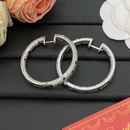 CARTIER PANTHÈRE DIAMOND HOOP EARRINGS – FULL SET – 1:1 HIGH END