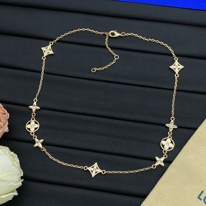 LOUIS VUITTON MONOGRAM CRYSTAL NECKLACE – Full Set - 1:1 HIGH END