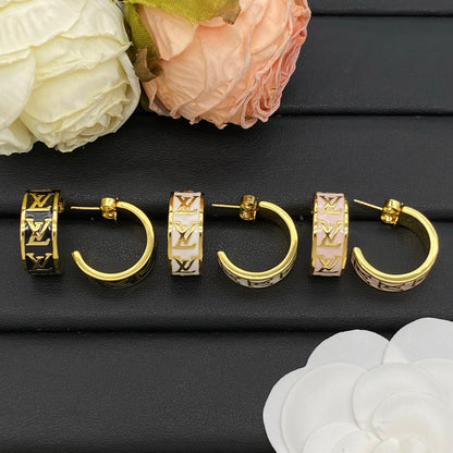 LOUIS VUITTON LV ICONIC ENAMEL EARRINGS – Full Set - 1:1 HIGH END