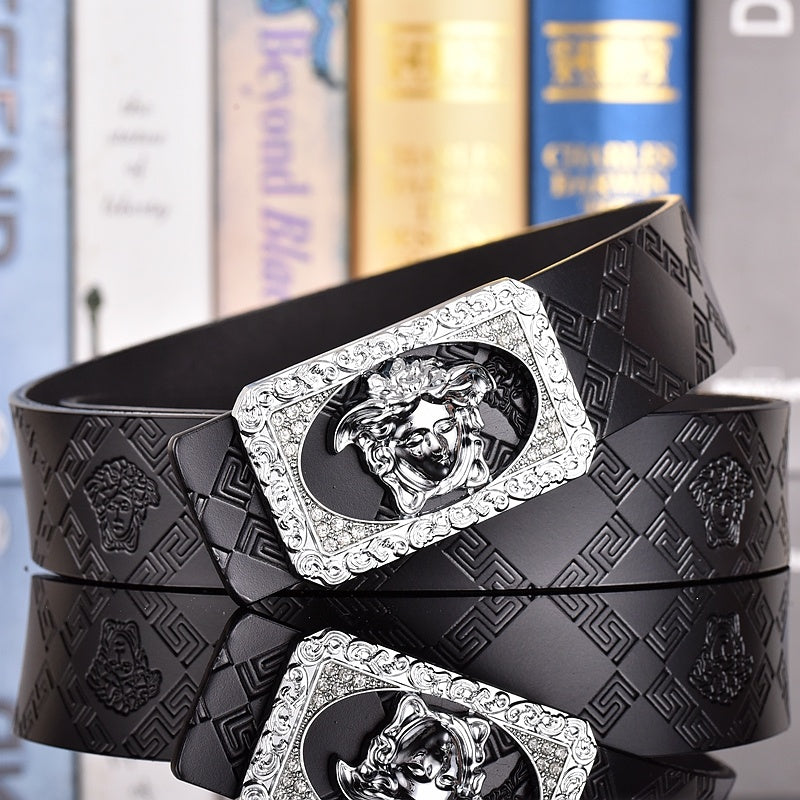 VERSACE MEDUSA AND RETRO EMBOSSED LEATHER BELT COLLECTION – 1:1 HIGH END