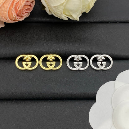 GUCCI INTERLOCKING G STUD EARRINGS – Full Set - 1:1 HIGH END