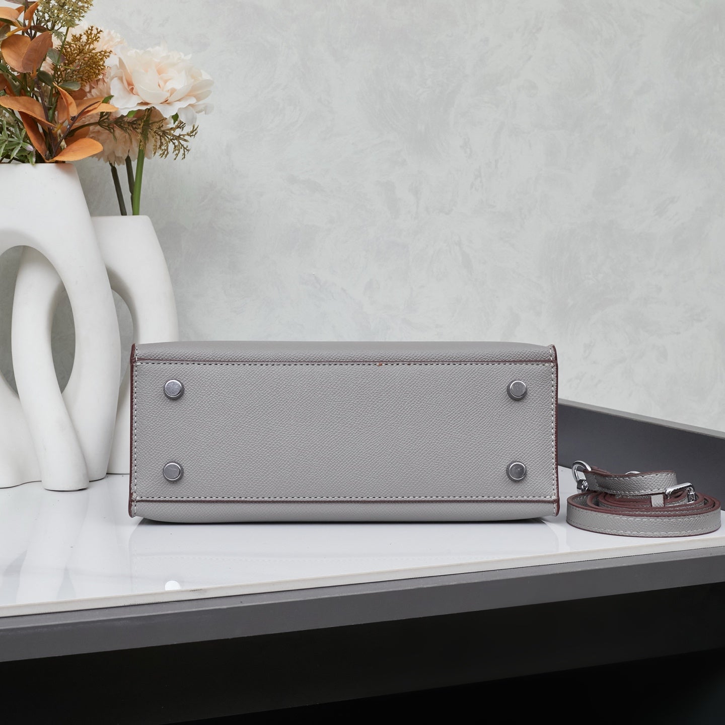 HERMÈS SCHULTERTASCHE KELLY 28CM FEU RETOURNE SILVER - 1:1 HIGH END