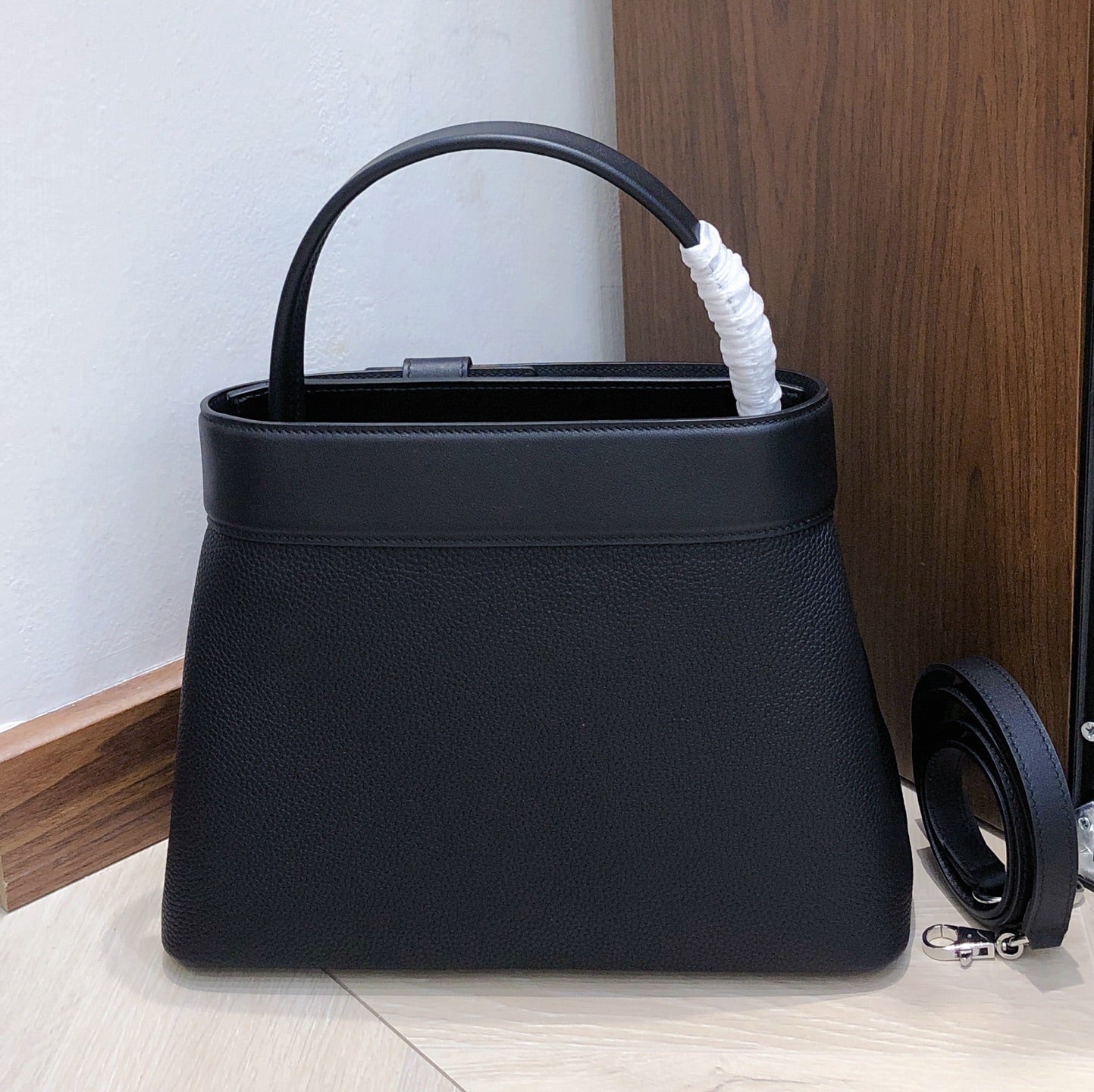 HERMÈS MEDOR BAG GRIS MEYER TOGO AND SWIFT PALLADIUM 28CM HARDWARE - 1:1 HIGH END