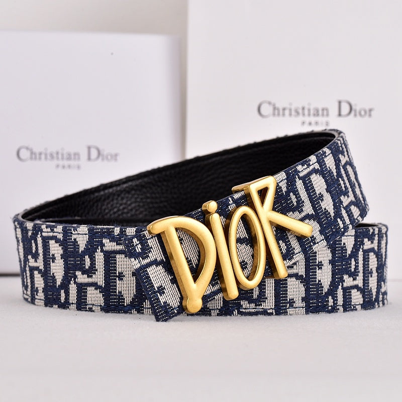 DIOR OBLIQUE DIOR LETTER RETRO BUCKLE BELT – FULL SET – 1:1 HIGH END