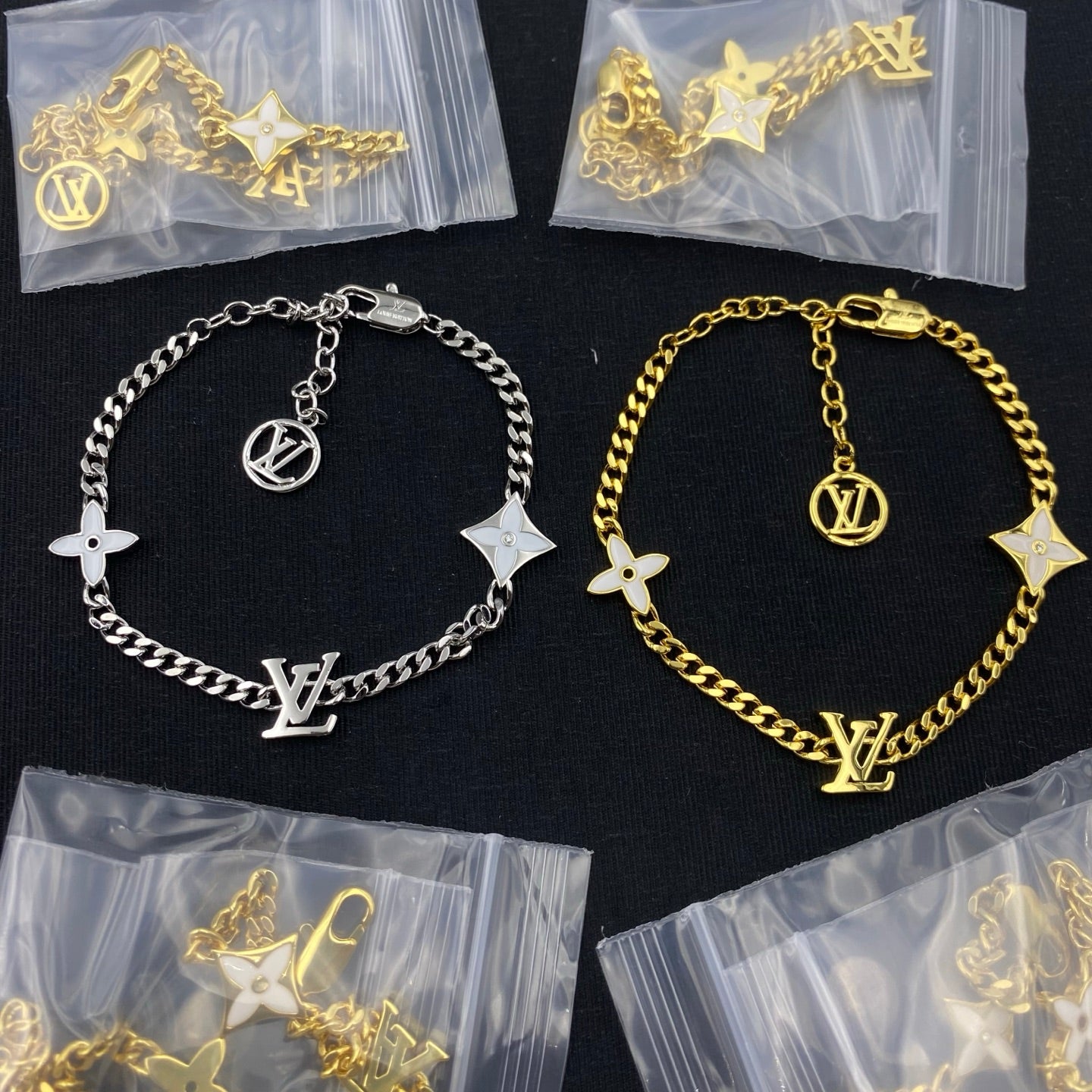 LOUIS VUITTON MONOGRAM FLOWER CHAIN BRACELET – FULL SET – 1:1 HIGH END