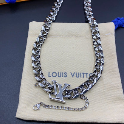 LOUIS VUITTON LV SPIKE CHAIN BRACELET/NECKLACE  – Full Set  - 1:1 HIGH END