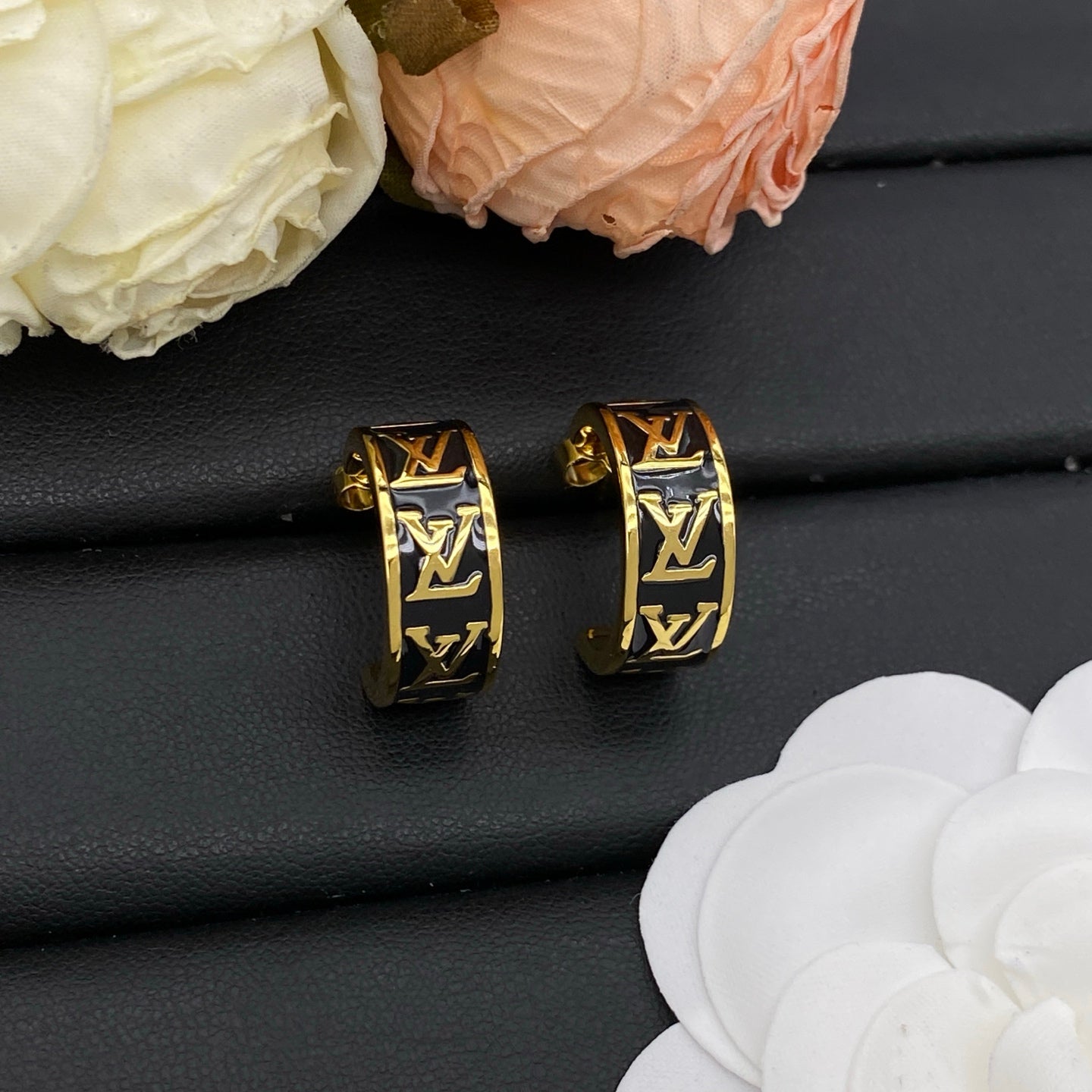 LOUIS VUITTON LV ICONIC ENAMEL EARRINGS – Full Set - 1:1 HIGH END