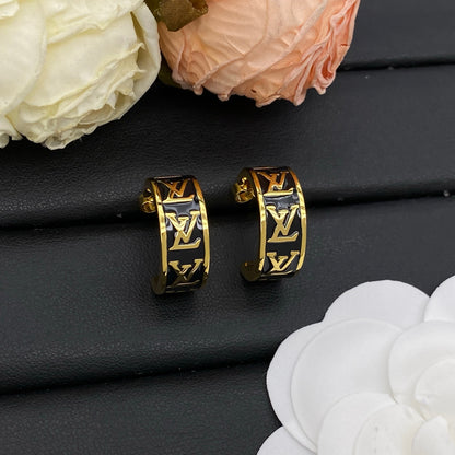 LOUIS VUITTON LV ICONIC ENAMEL EARRINGS – Full Set - 1:1 HIGH END