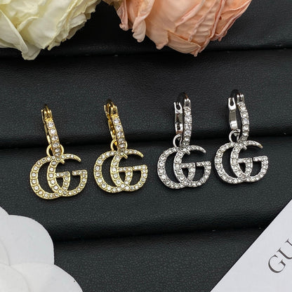 GUCCI GG CRYSTAL HOOP EARRINGS – FULL SET - 1:1 HIGH END