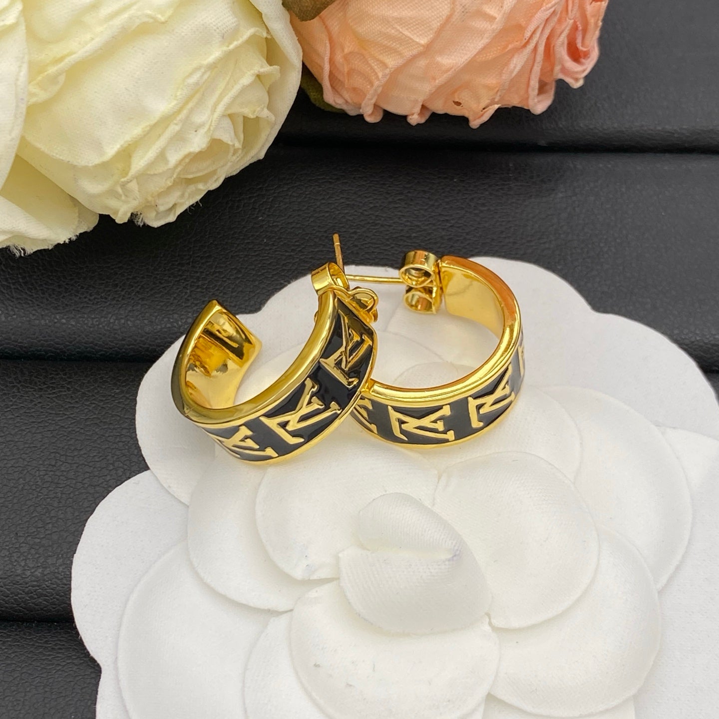 LOUIS VUITTON LV ICONIC ENAMEL EARRINGS – Full Set - 1:1 HIGH END