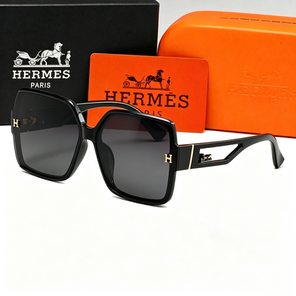 HERMÈS SQUARE FRAME BLACK SUNGLASSES – FULL SET – 1:1 HIGH END