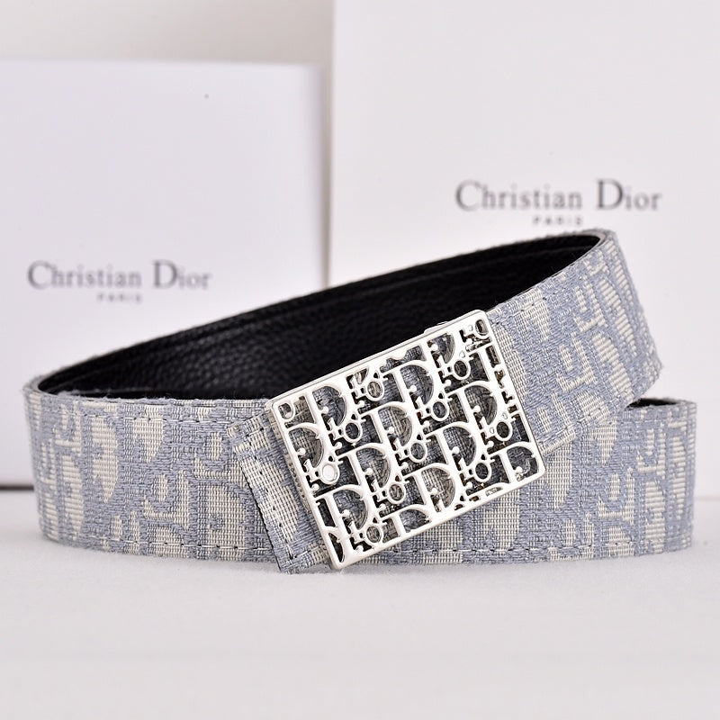 DIOR OBLIQUE CD JACQUARD RETRO BUCKLE BELT-FULL SET – 1:1 HIGH END
