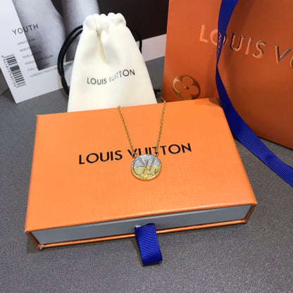 LOUIS VUITTON L TO V TWOTONE EARRINGS/NECKLACE  – Full Set  - 1:1 HIGH END