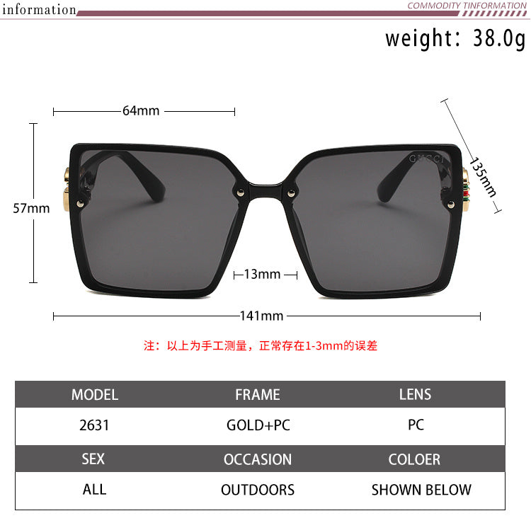 GUCCI OVERSIZED GEOMETRIC SUNGLASSES – FULL SET – 1:1 HIGH END