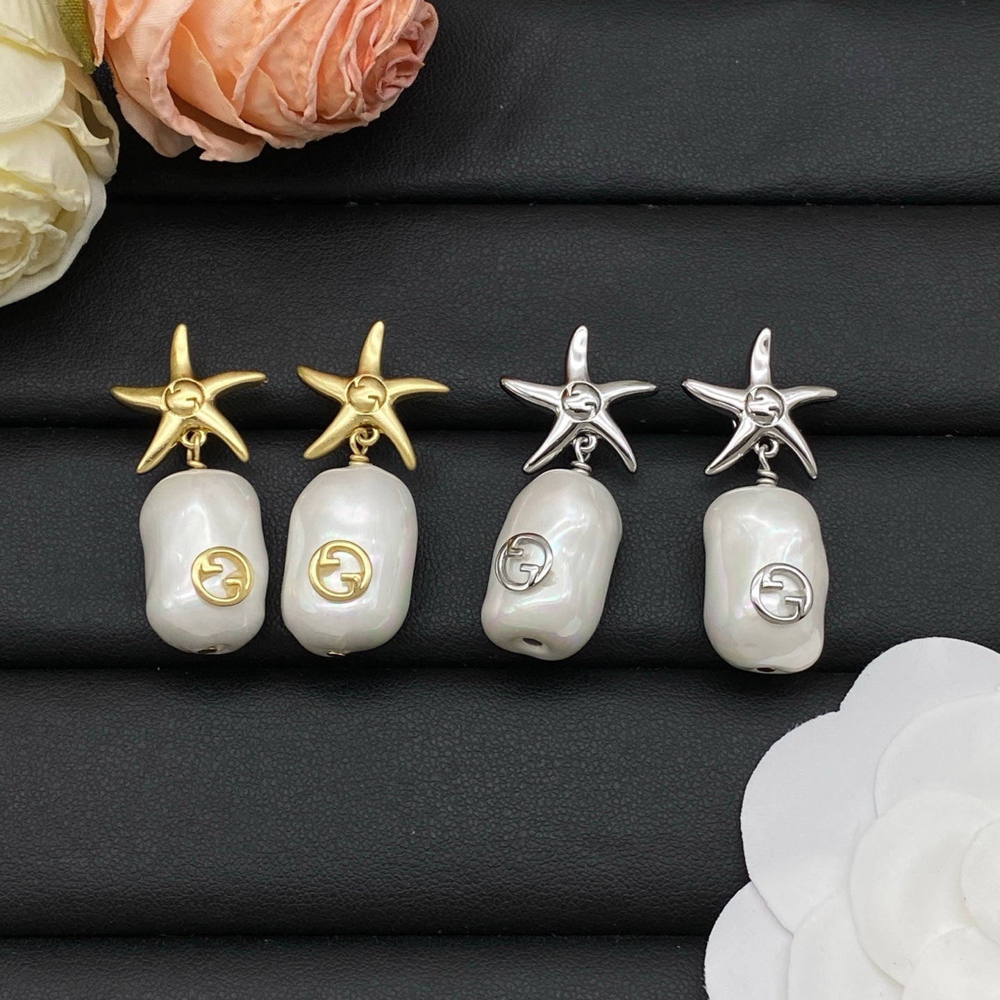 GUCCI STARFISH PEARL EARRINGS – FULL SET - 1:1 HIGH END