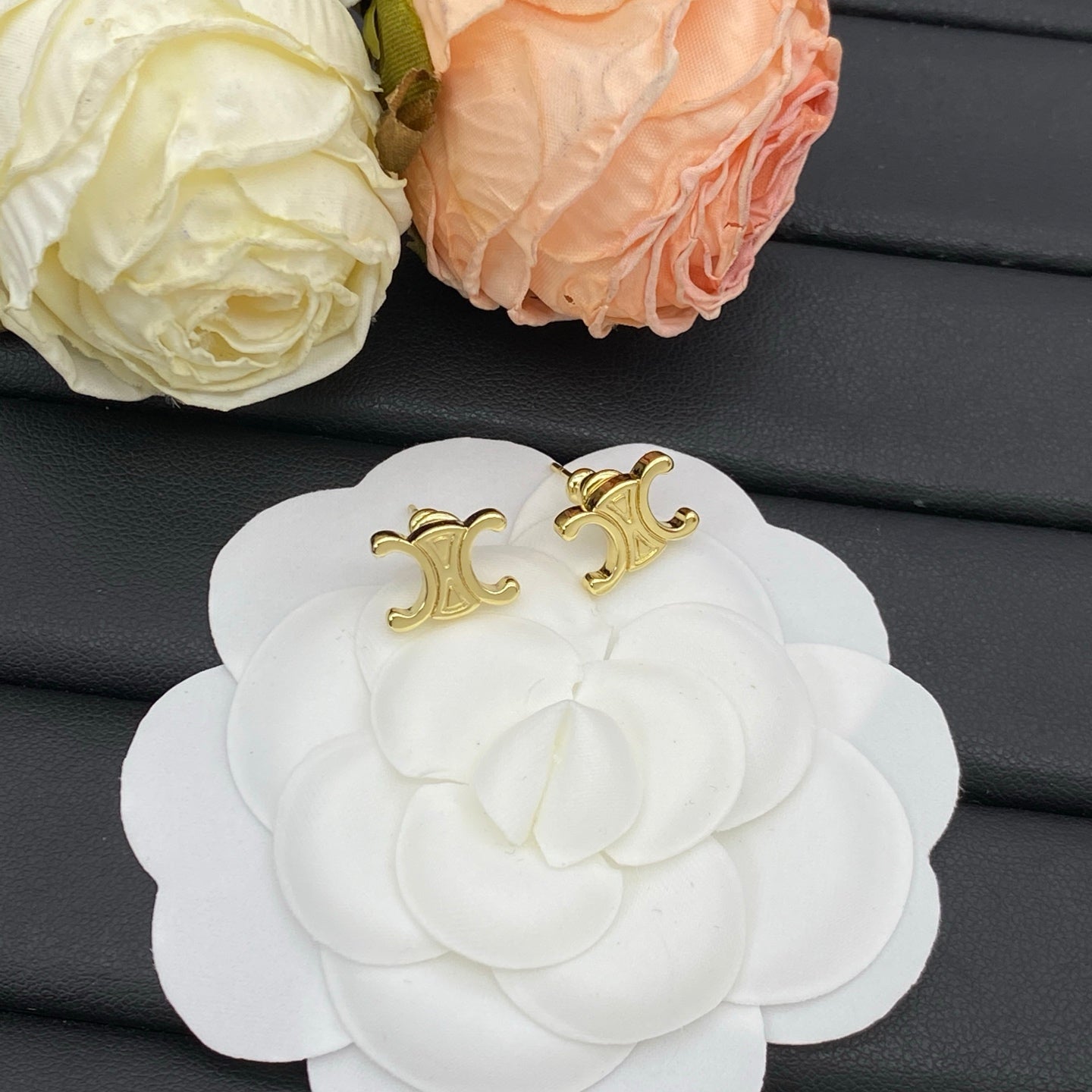 CELINE TRIOMPHE STUD EARRINGS – FULL SET – 1:1 HIGH END