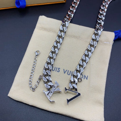 LOUIS VUITTON LV SPIKE CHAIN BRACELET/NECKLACE  – Full Set  - 1:1 HIGH END