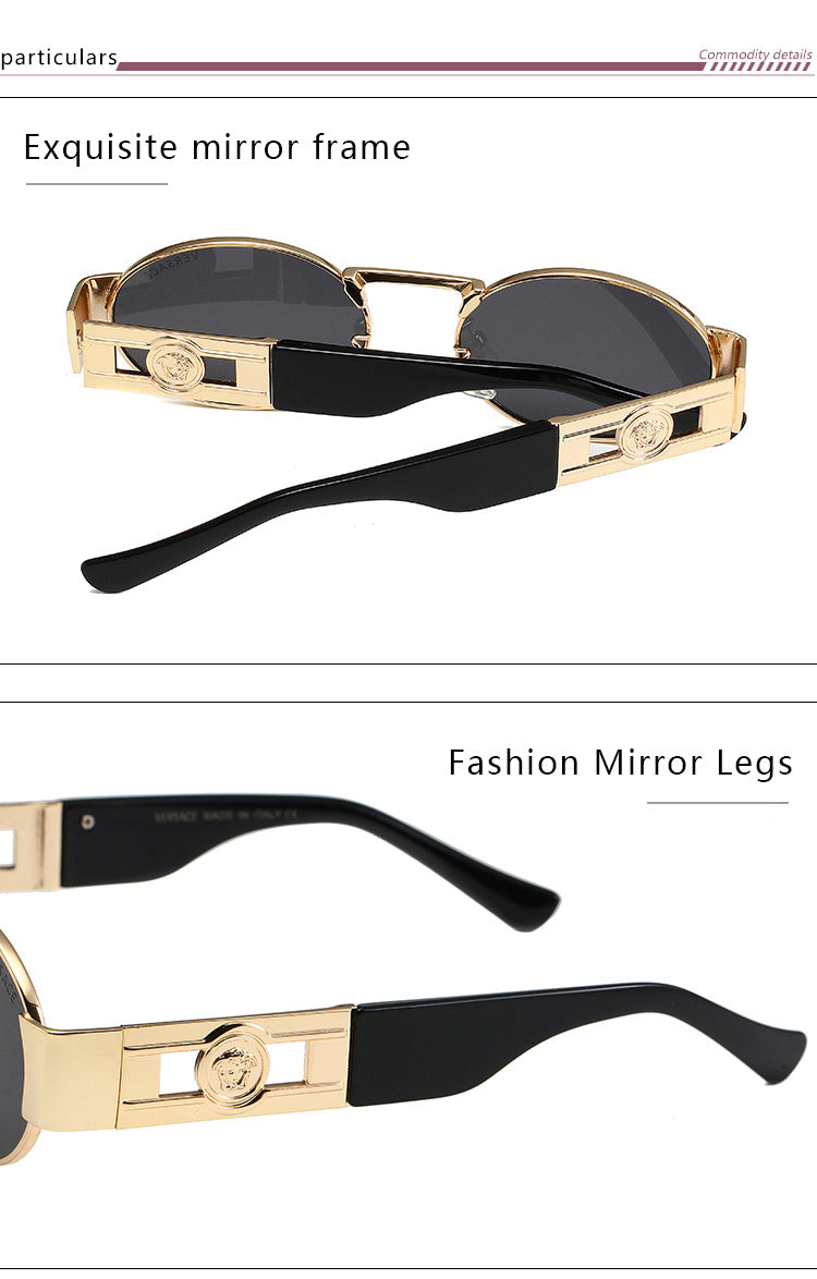 VERSACE NEW CLASSIC RETRO ROUND SUNGLASSES – FULL SET – 1:1 HIGH END
