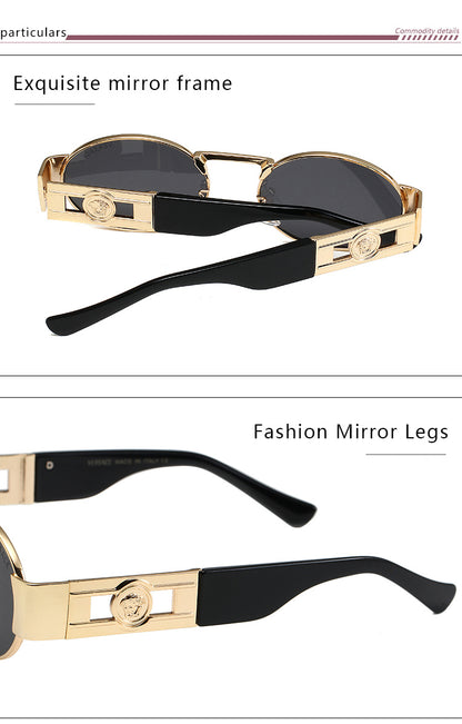 VERSACE NEW CLASSIC RETRO ROUND SUNGLASSES – FULL SET – 1:1 HIGH END