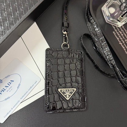 PRADA SAFFIANO LEATHER BADGE HOLDER - 1:1 HIGH END