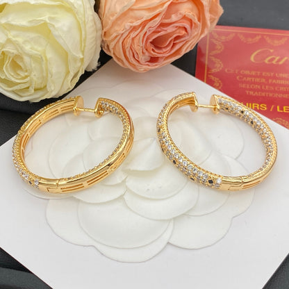CARTIER PANTHÈRE DIAMOND HOOP EARRINGS – FULL SET – 1:1 HIGH END
