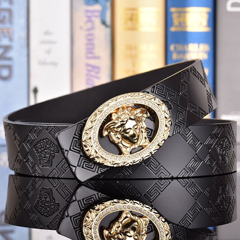 VERSACE MEDUSA AND RETRO EMBOSSED LEATHER BELT COLLECTION – 1:1 HIGH END