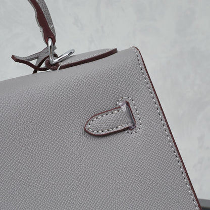HERMÈS SCHULTERTASCHE KELLY 28CM FEU RETOURNE SILVER - 1:1 HIGH END