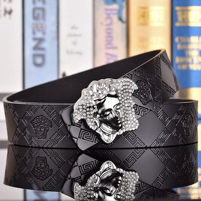 VERSACE MEDUSA AND RETRO EMBOSSED LEATHER BELT COLLECTION – 1:1 HIGH END