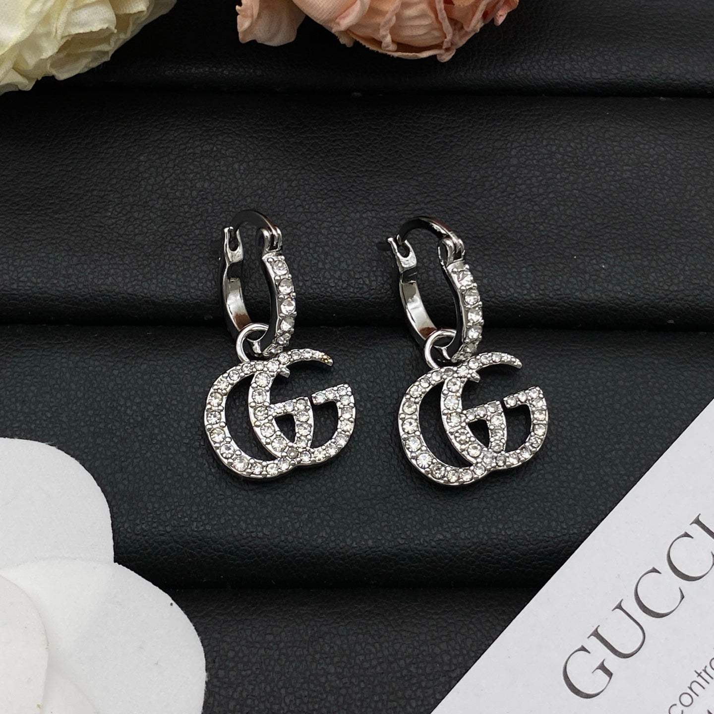GUCCI GG CRYSTAL HOOP EARRINGS – FULL SET - 1:1 HIGH END