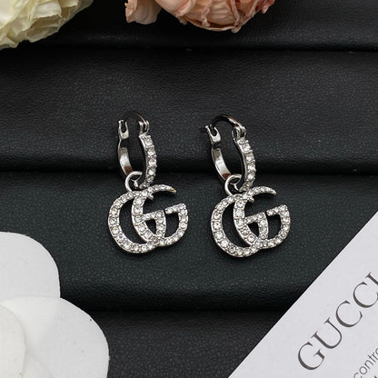 GUCCI GG CRYSTAL HOOP EARRINGS – FULL SET - 1:1 HIGH END
