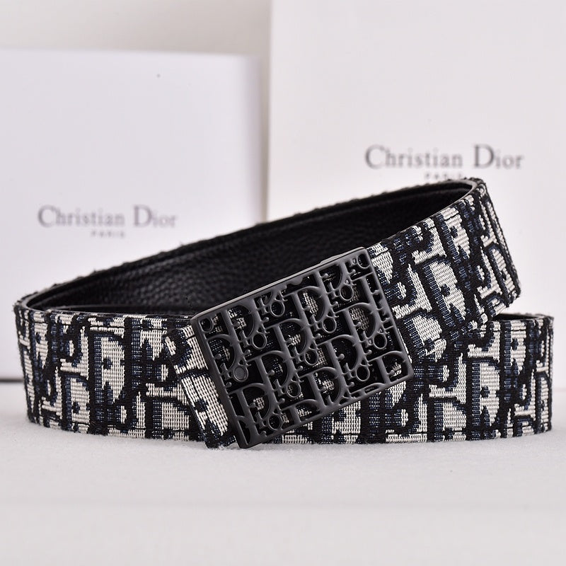 DIOR OBLIQUE CD JACQUARD RETRO BUCKLE BELT-FULL SET – 1:1 HIGH END