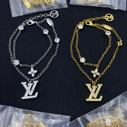 LOUIS VUITTON CRYSTAL LV LAYERED BRACELET – FULL SET – 1:1 HIGH END